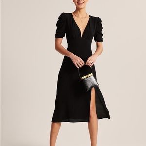 Cinched Sleeve Midi Dress